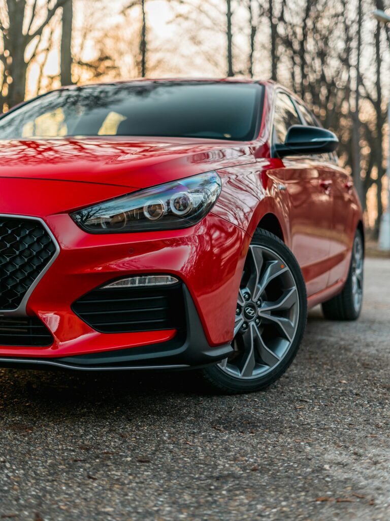 Close-up of a car headlight